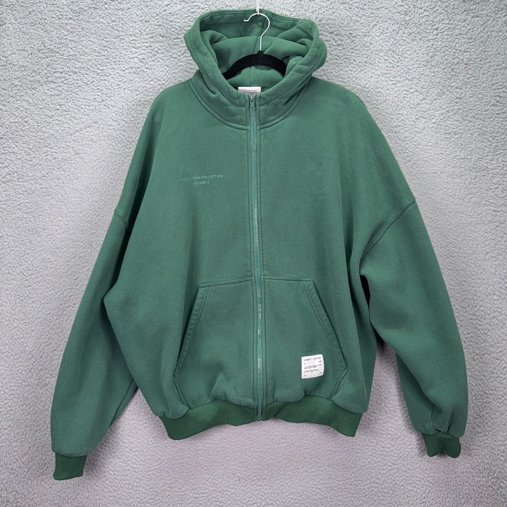 Comfort brand Green Zip-Up Hoodie Sweatshirt
